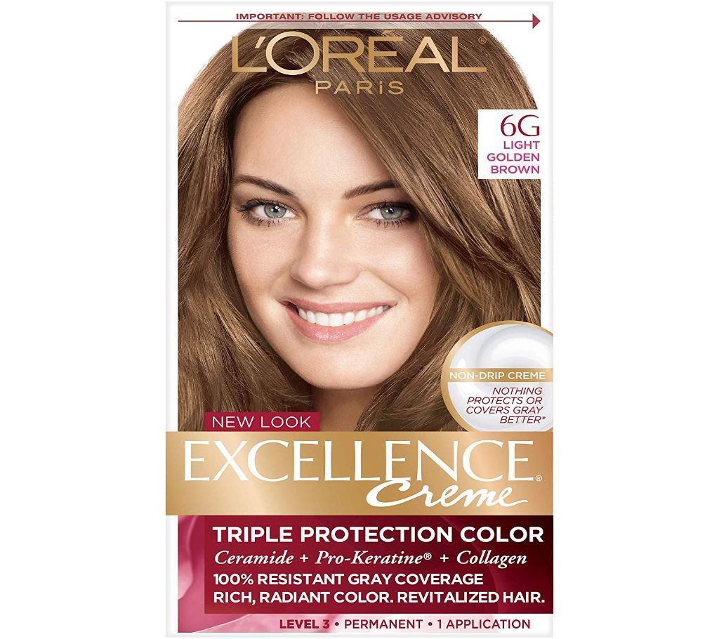 LOreal ExcellenceTriple Protection Color  Light Golden Brown 6G