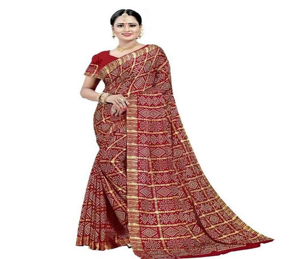 127  SGM Indian Chundri Silk Sharee  with blouse piece for women 