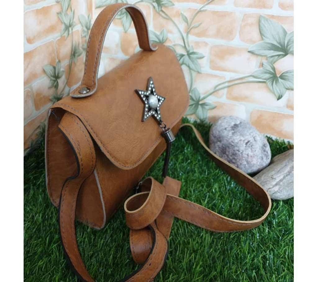 Brown Color PU Leather Cross body Shoulder Purse