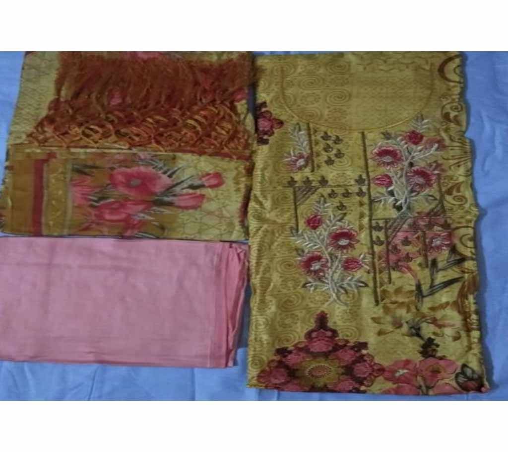 Unstitched Mix ColorCotton Three Piece  05