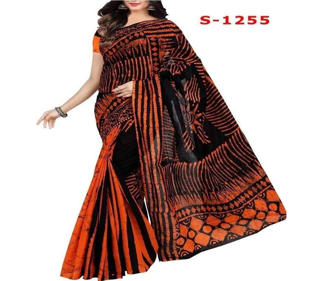 Mom Batik Cotton Saree  S1255  Alo With Blouse Pcs