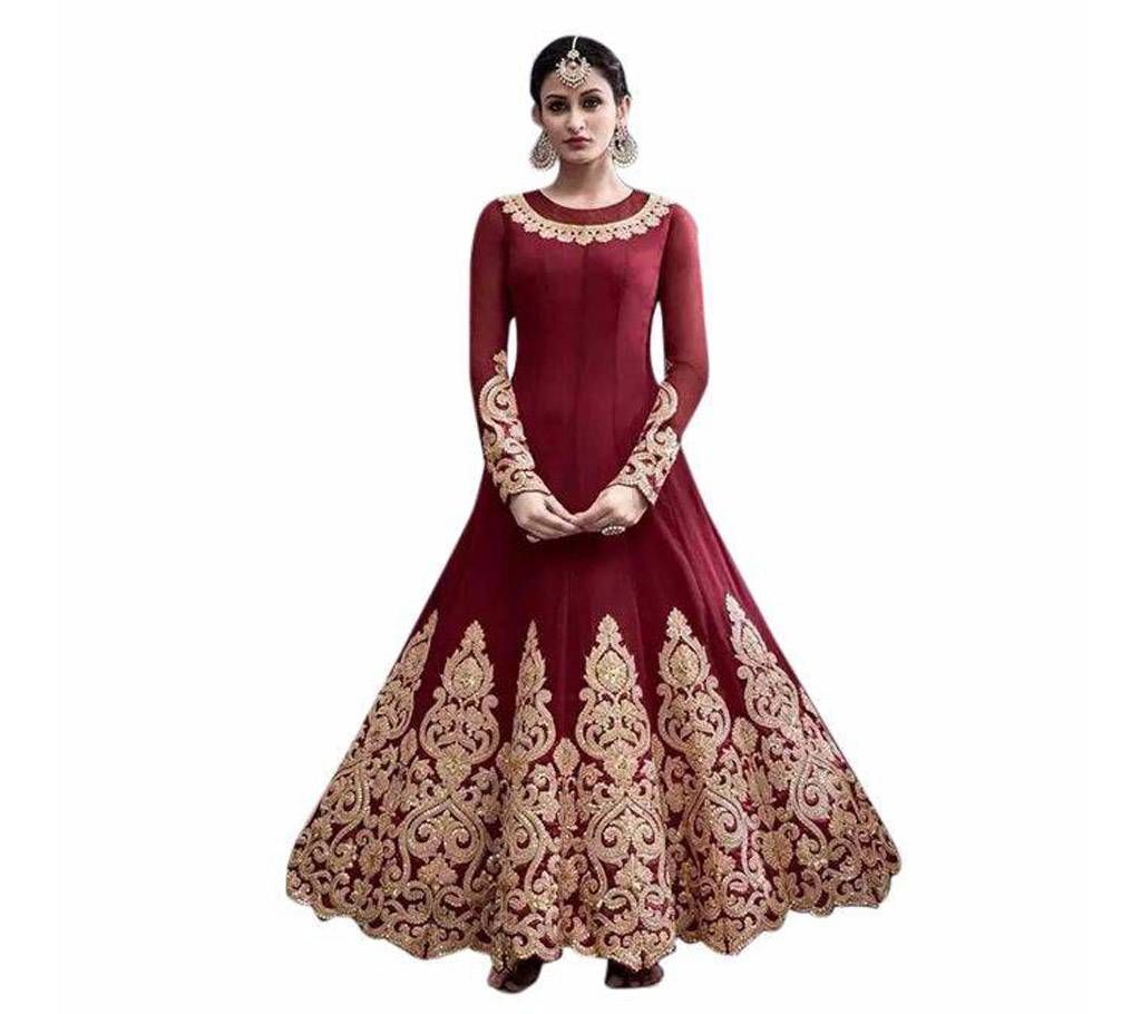 Dark Red Georgette Gown For Women