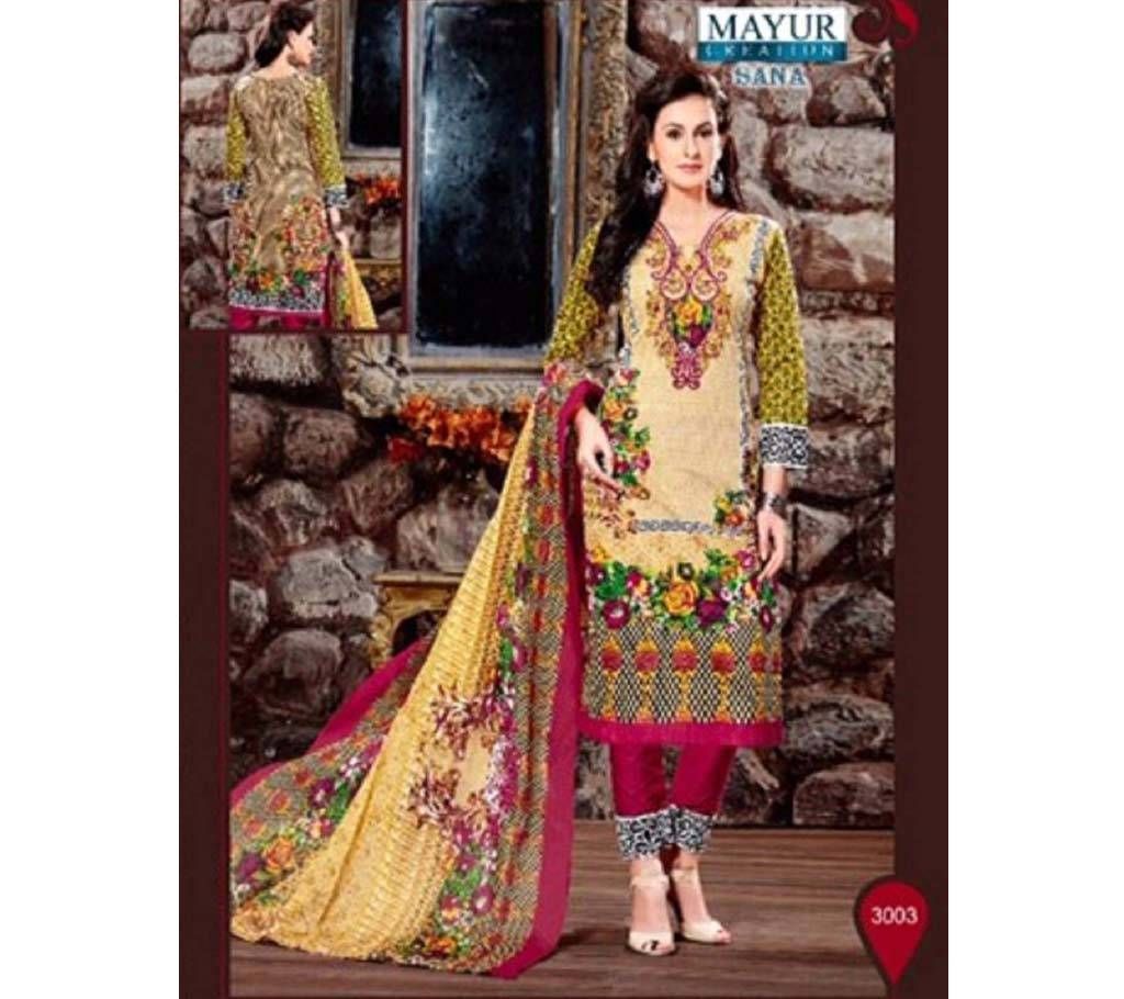 Sana Pakistani Unstitched Cotton Three Piece (303)