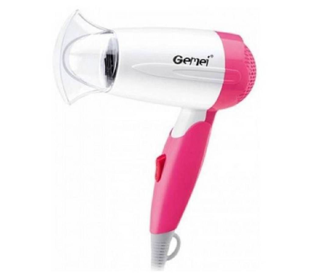 Gemei GM-1709 Hair Dryer - White and Pink