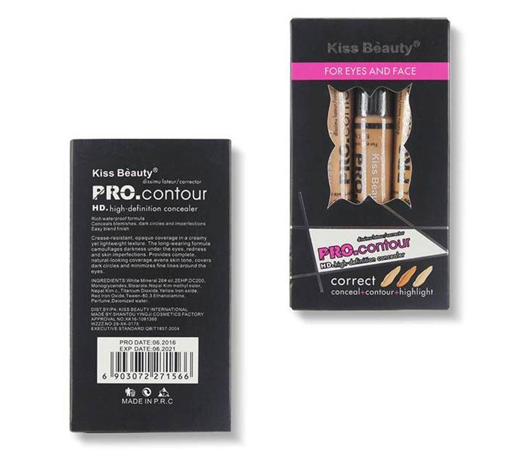 KISS BEAUTY 3 pcs set Concealer liquid foundation