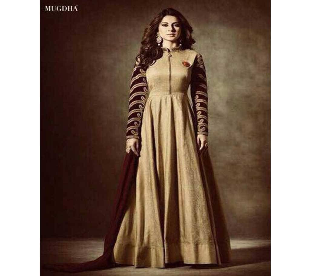 Semi Stitched Silk Gown - Copy