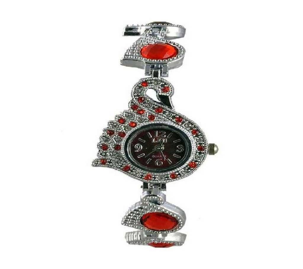 Stainless Steel Analog Watch For Women-Red