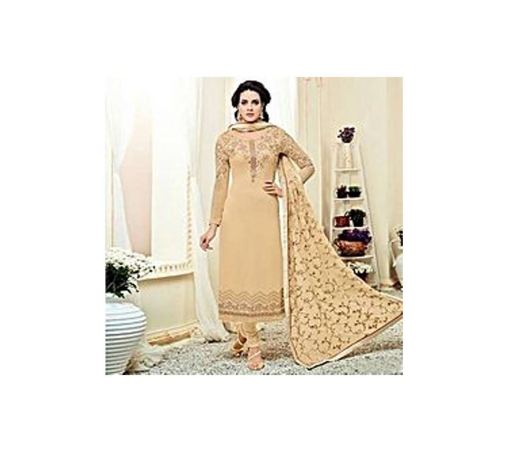 Unstitched Moccasin Georgette Salwar Kameez for Women