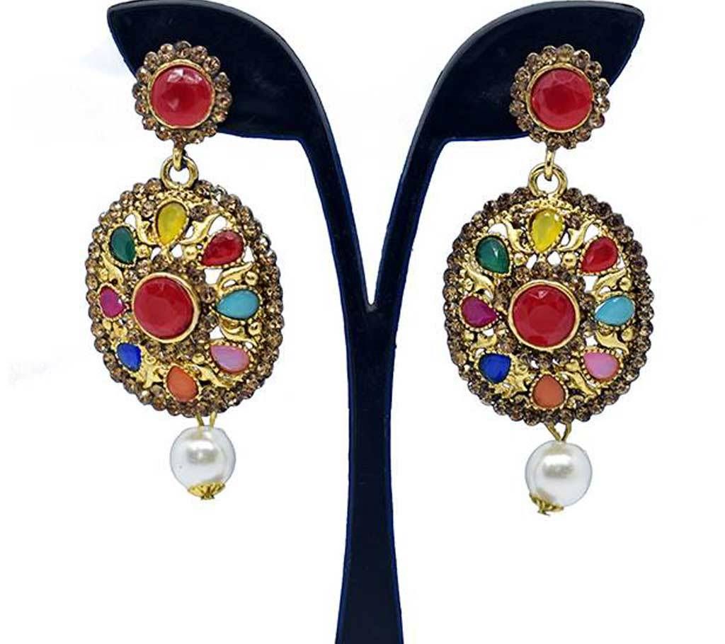 Multi color Stone Indian Earring for Women