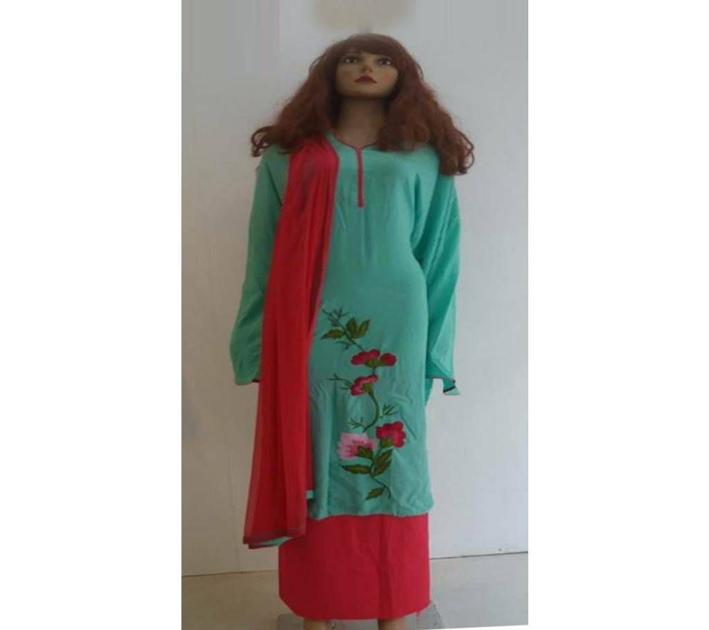 Semi stitched Linen Three Piece
