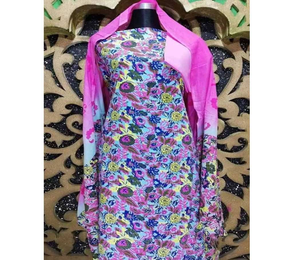 unstiched skin printed cotton salwar kameez seblock-719