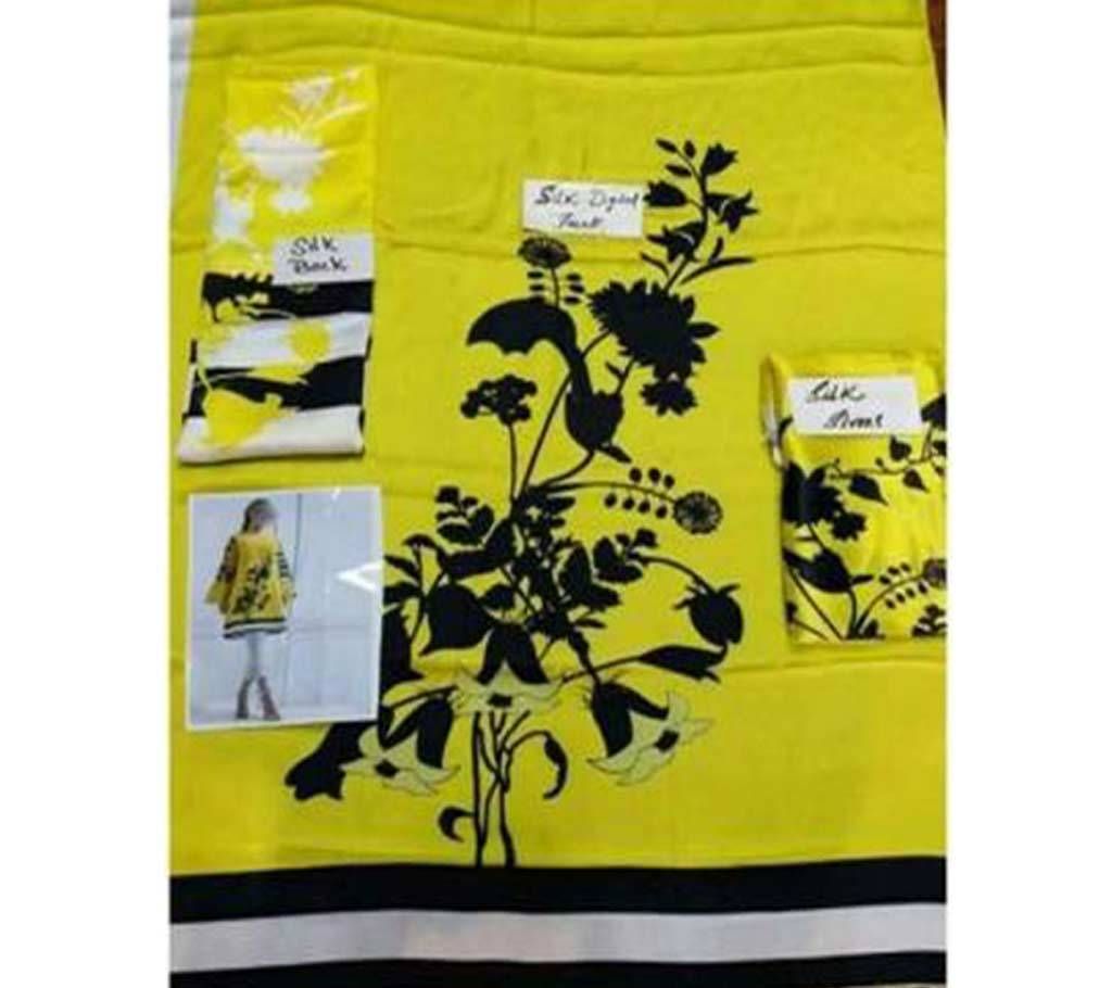Unstitched Silk Semi Long Kurti 
