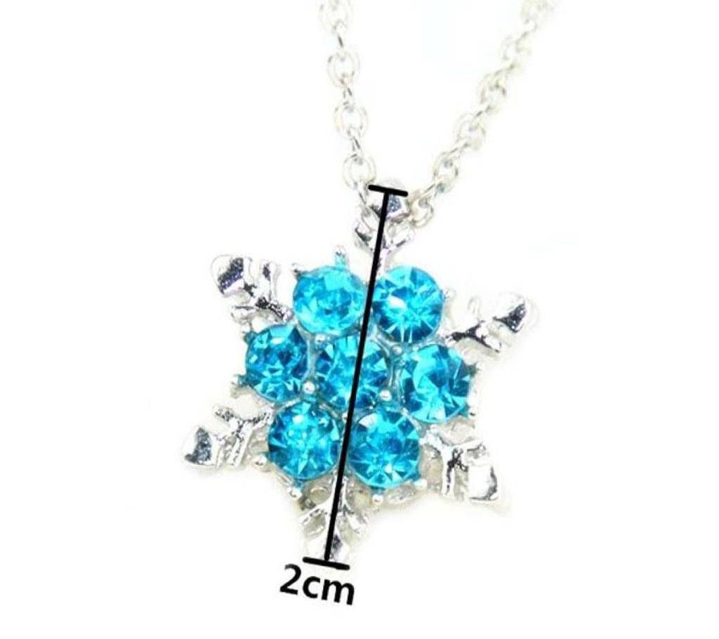 Silver and Blue Metal Necklace for Women