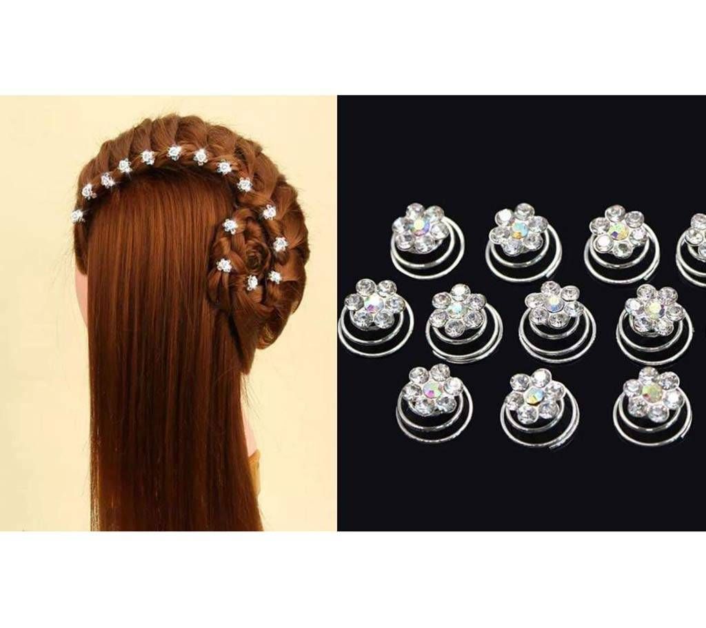 12 pcs Crystal hair clip