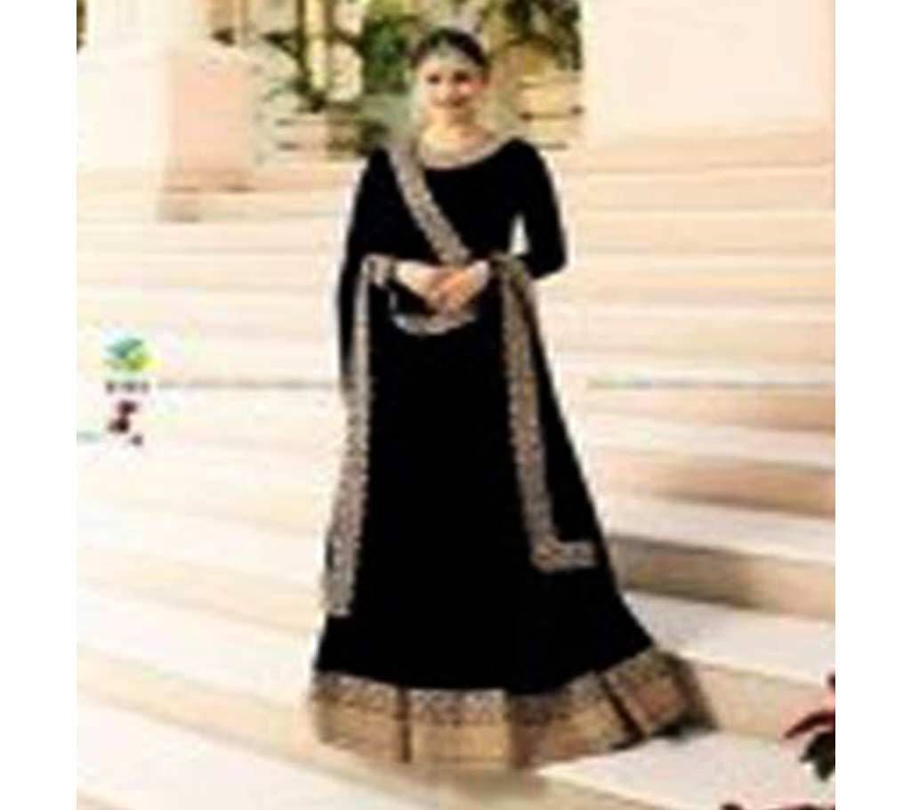 Unstitched Gorgeous Embroidery Georgette Anarkoli Dress (copy)  kpr 7171black