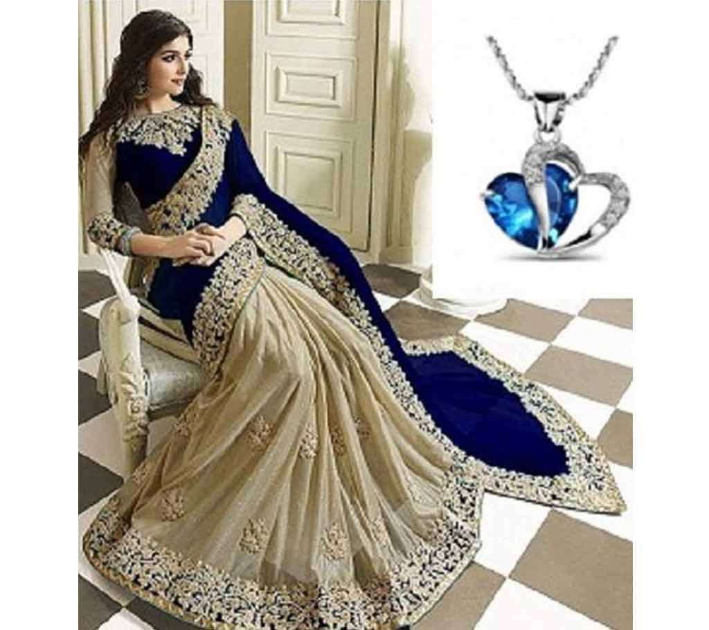 Weightless Georgette Sharee with Locket combo 