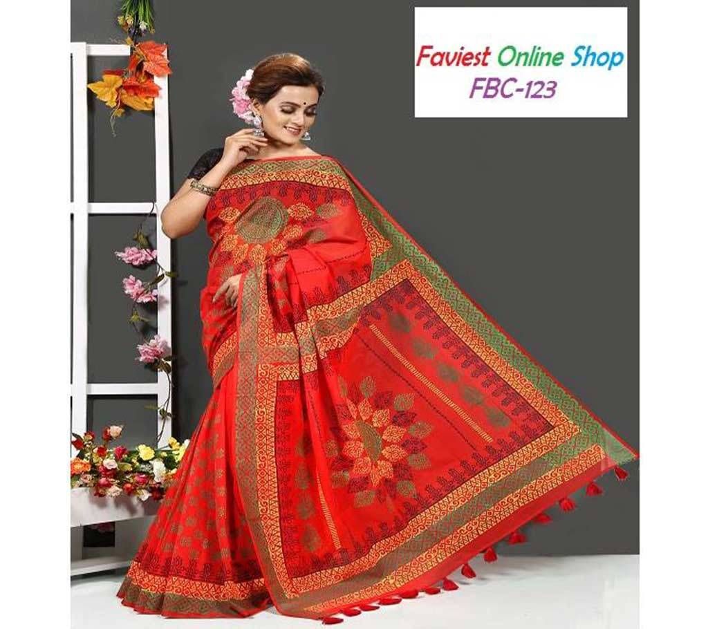 RED Muslin silk Saree