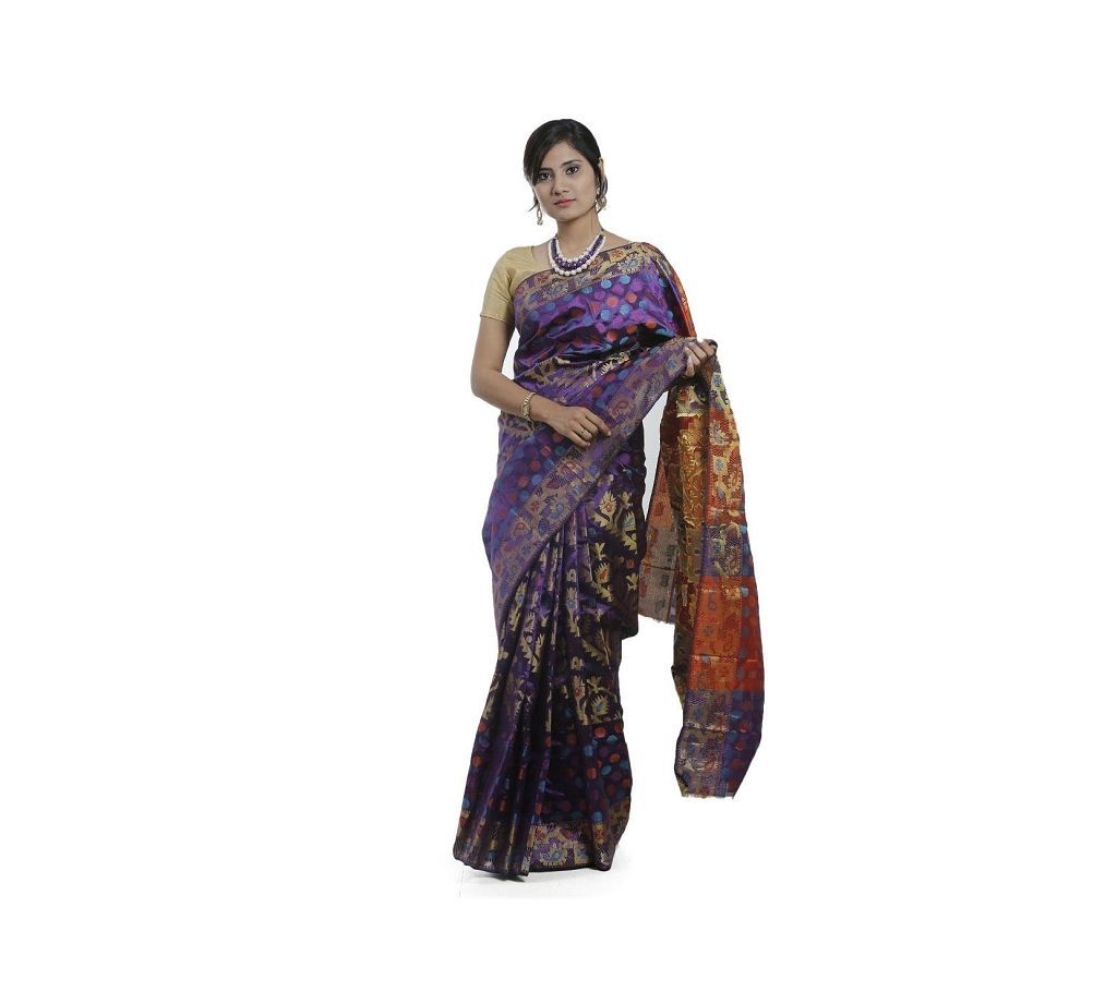 Purple Color Tangail Silk Saree