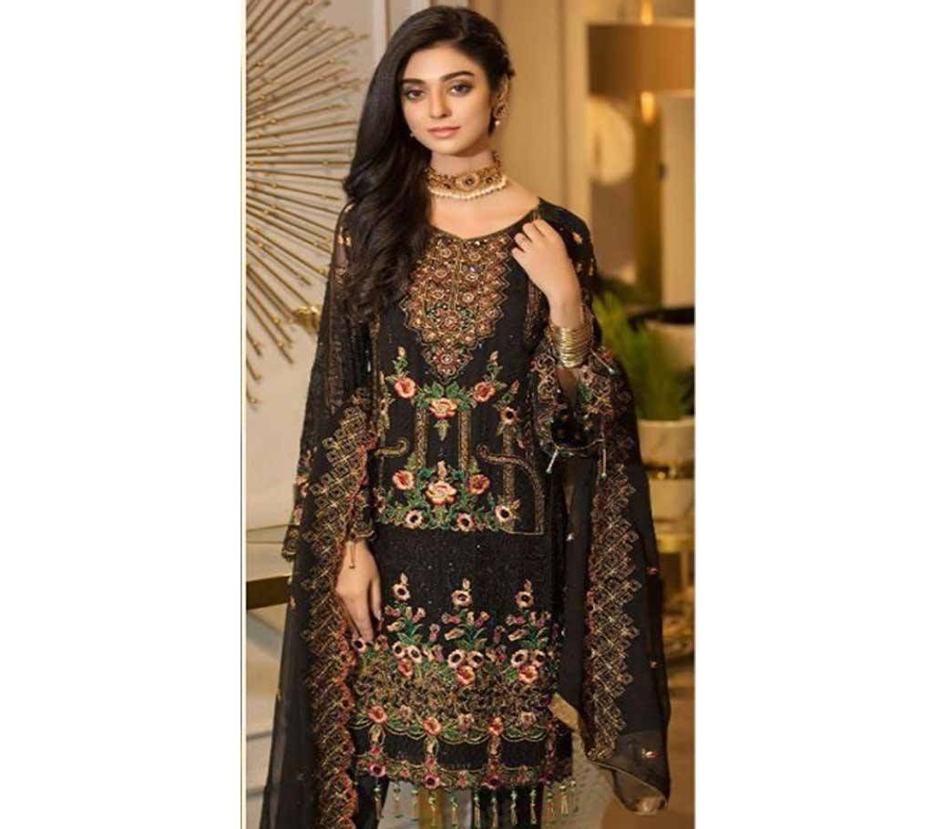 Ramsha Premium Collection By Shree Fabs Unstitched Faux Georgette Three piece