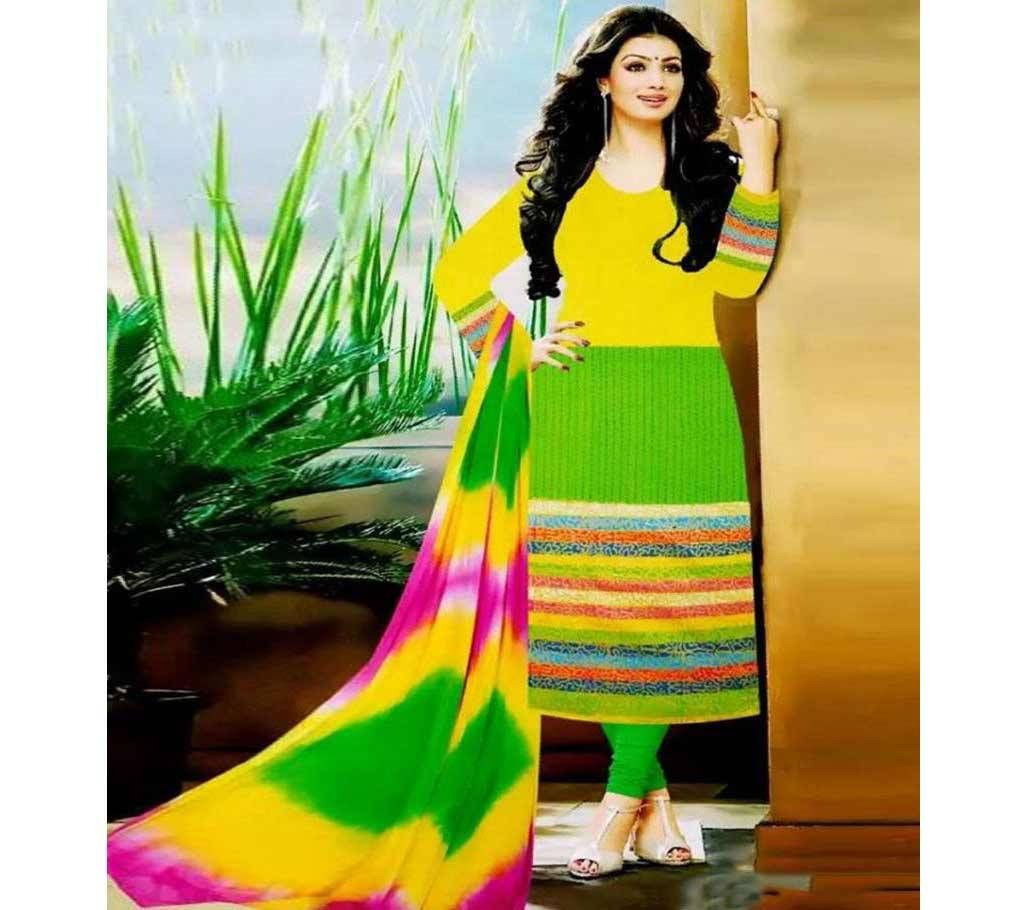 Unstiched block printed cotton replica salwar kameez seblock-804