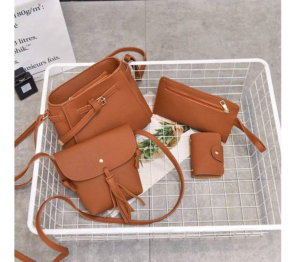 4 in 1 Korean Ladies PU leather handbag