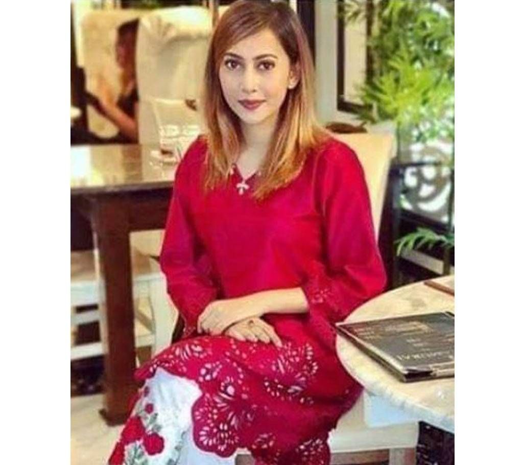 PAKISTANI LASAR CUT TWO-PIECE SALWAR KAMEEZ (Un-stiched) FOR WOMEN 