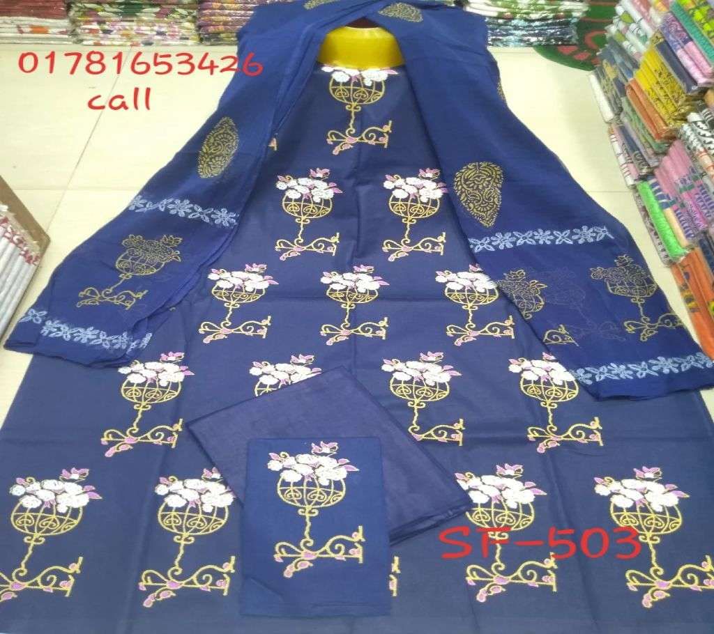 cotton blok ,print dress..