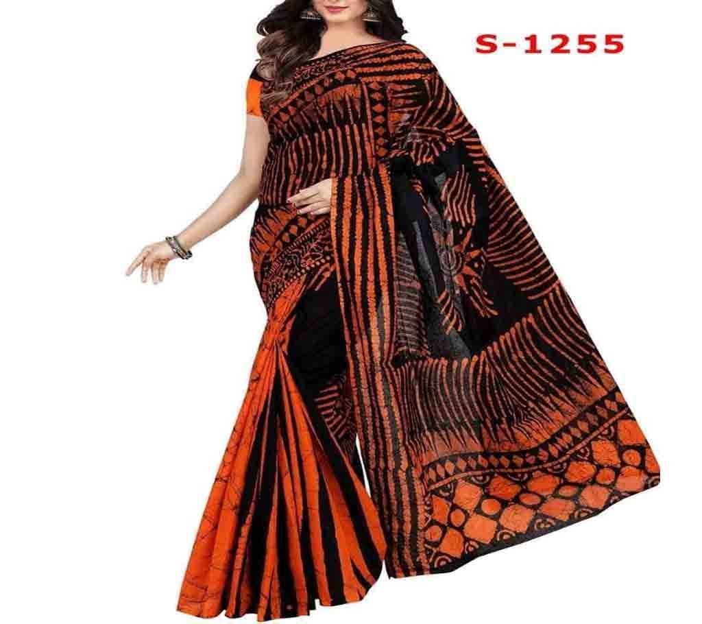 Mom Batik Cotton Saree with blouse piece   S1255  Alo
