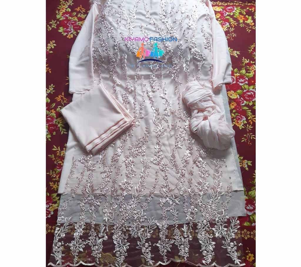 Unstitched Georgette 4Pcs With Embroidery