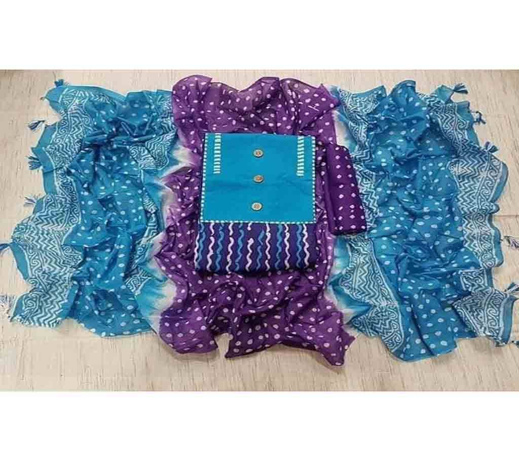 Unstitched Bexi Voil Leach Vegetable Batik Three Piece For Women-15