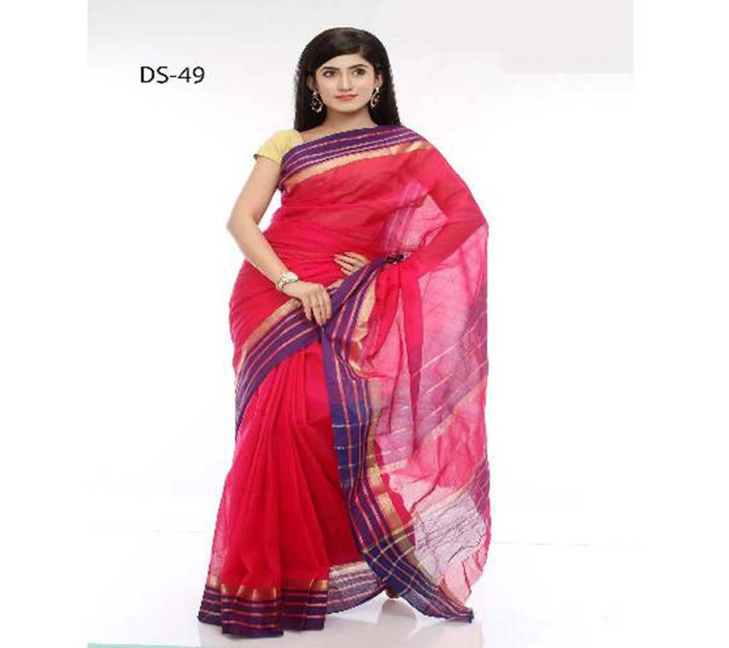 Pink color handloom cotton sharee