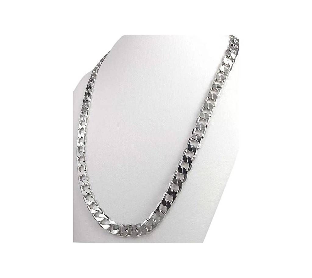 White Plated 24 Inch Necklace - White