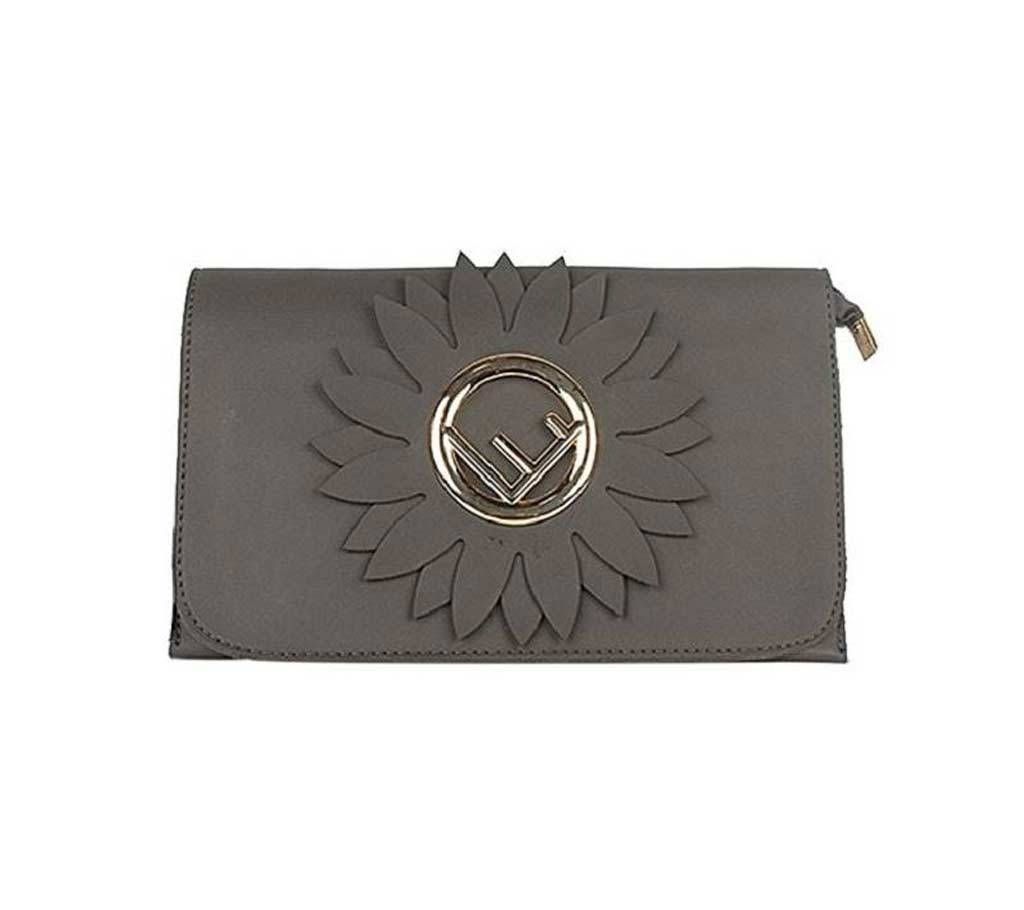 Artificial Leather Side Bag For Ladies - Black