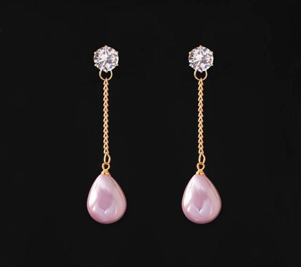 WATER DROP SHAPED STONE SETTING EARRINGS 