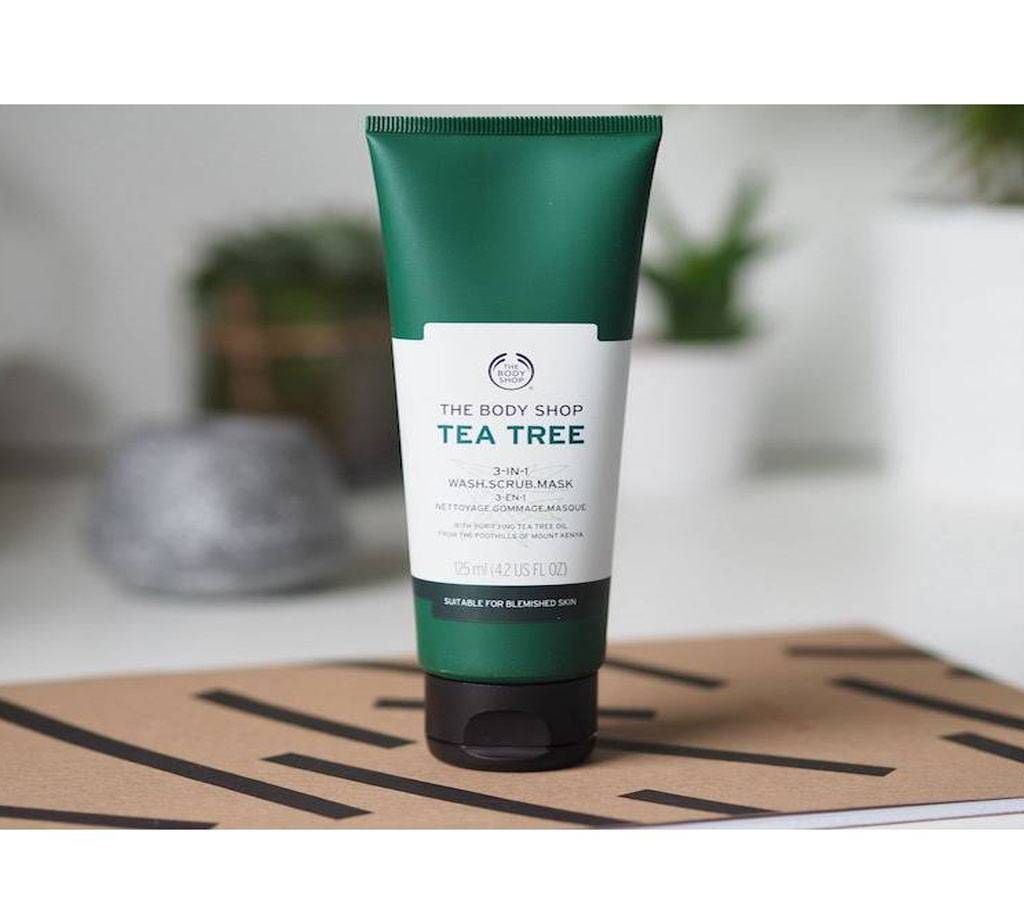 The Body Shop 3 in 1 Tea Tree Wash Scrub Mask 125ml - UK 