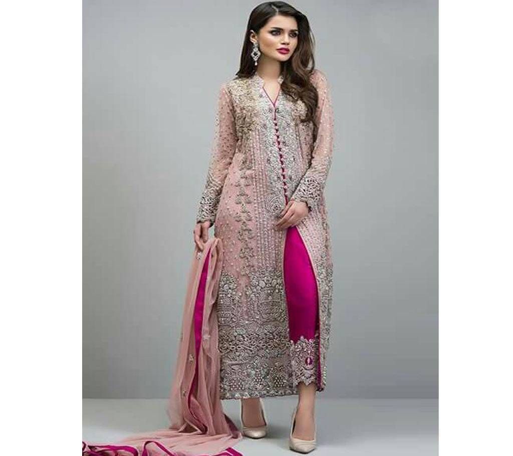 ZAINAB CHOTTANI Unstitched CHIFFON EMBROIDERED Three-pcs - Copy