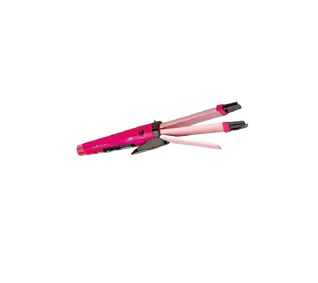2 In 1 Hair Straightener Curling Iron - Pink