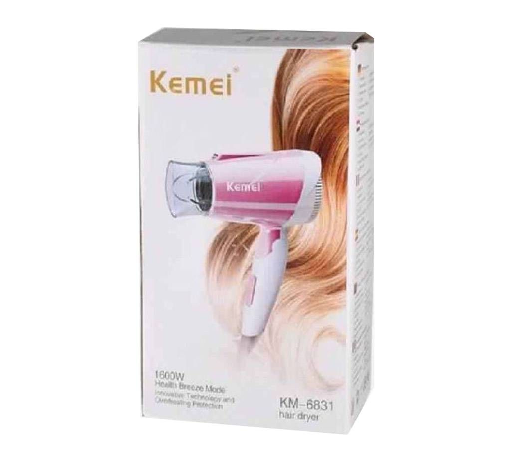 Kemei KM-6831 1600 W Mini Folding Home Travel Hair Dryer Portable Low Noise Electric