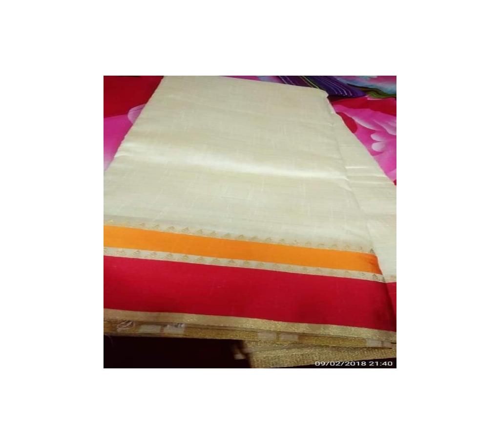 Golden White Sharee