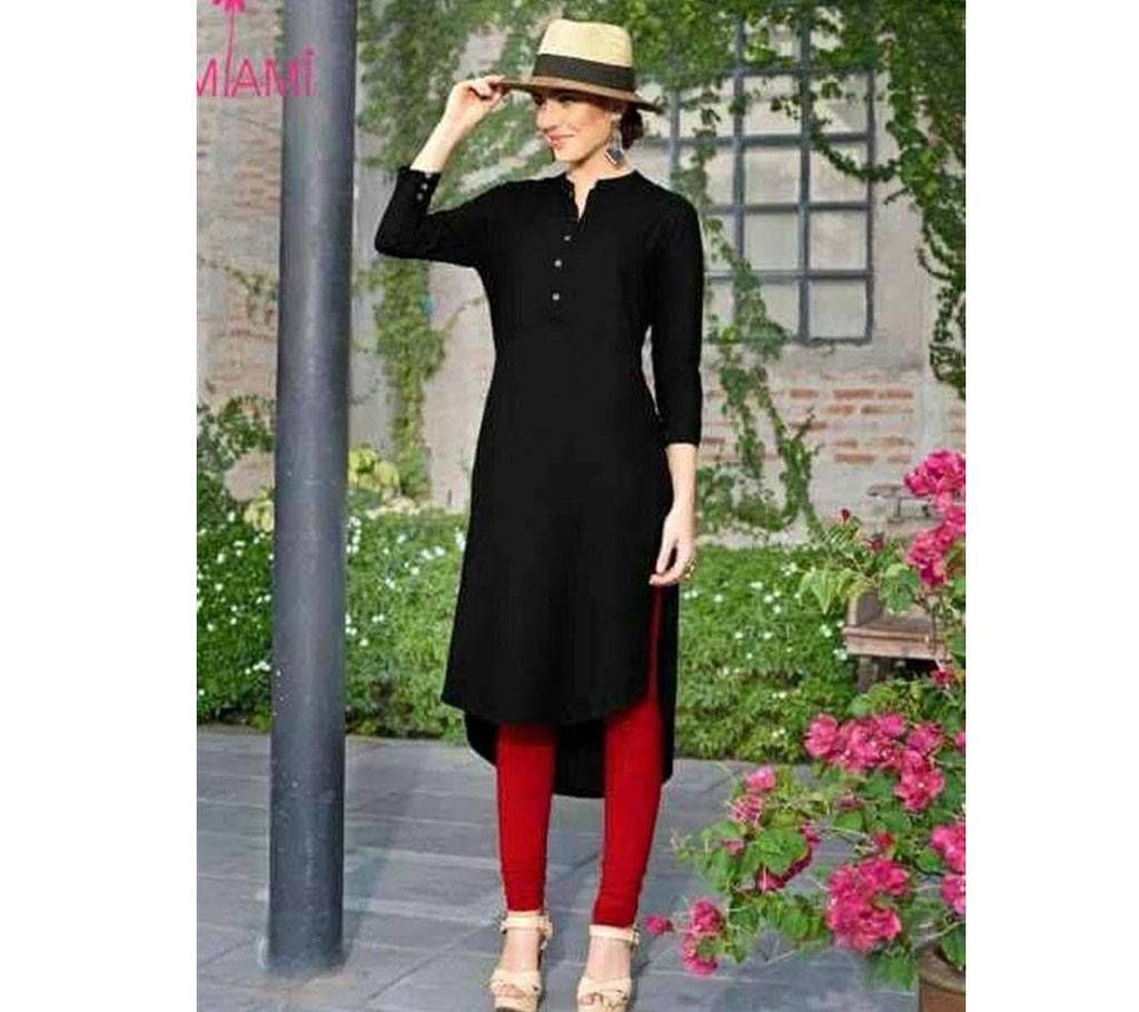 Ladies Stitched Linen Kurty 
