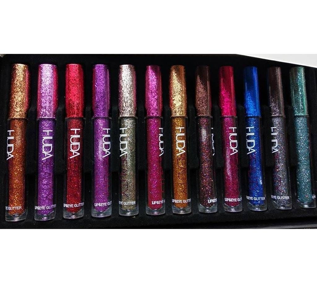 Huda Beauty Glitter Eyeliner Set (12pieces) - UK