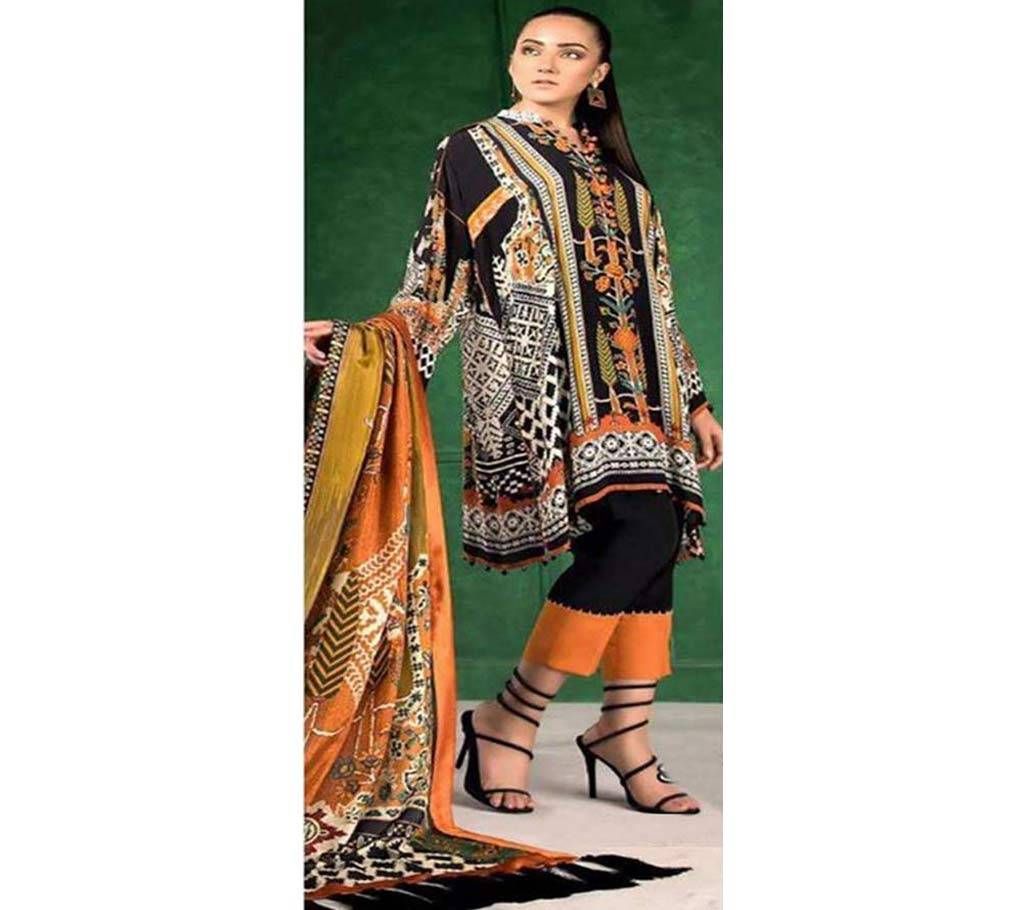 Sharee Fabs Sakhina Silk Collection Semi-stitched Satin Suit 
