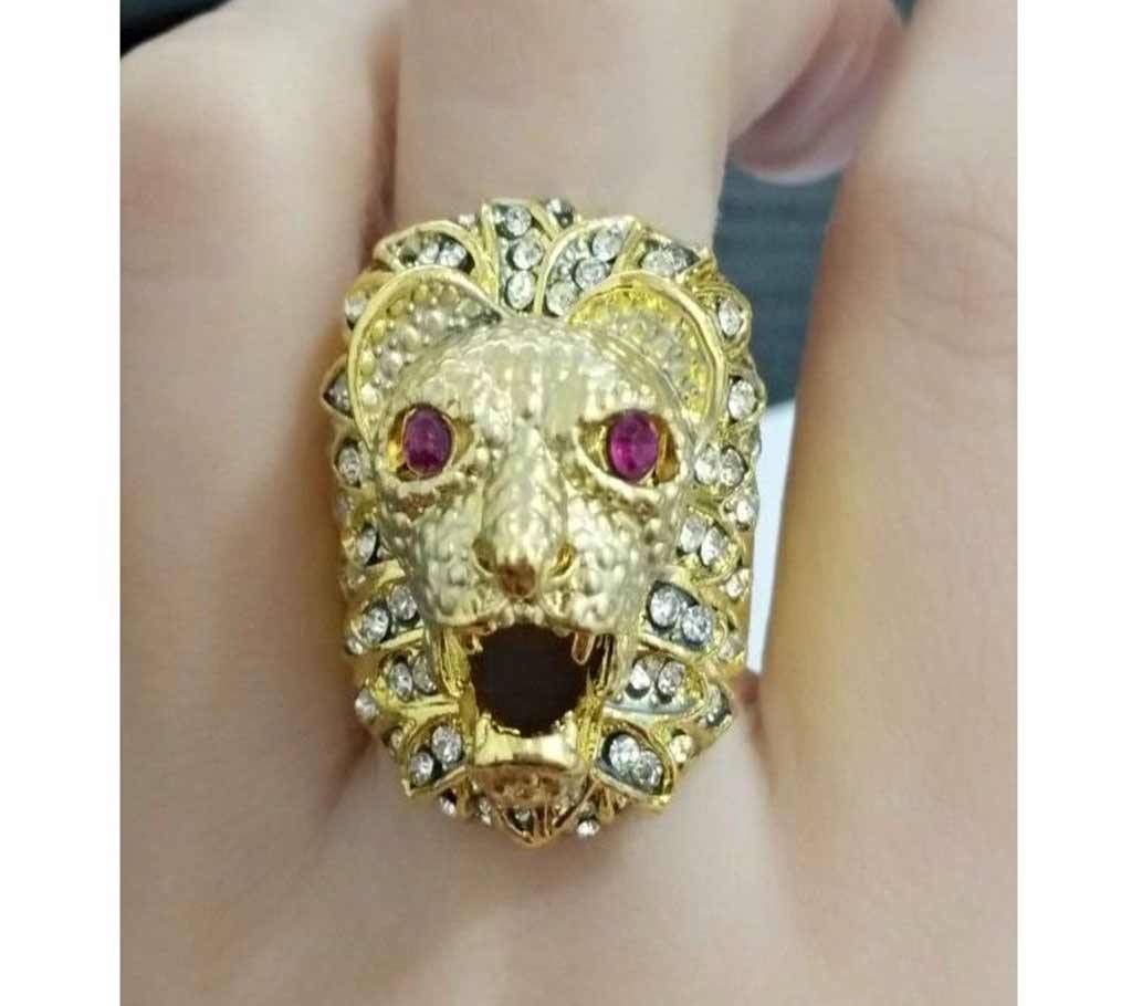 New Fashion Punk Style Lion Head Gold Filled Natural finger ring  (size 11)