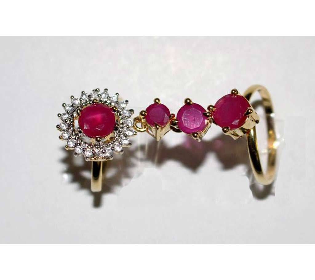 Gold Plated Diamond Cutting Finger Ring