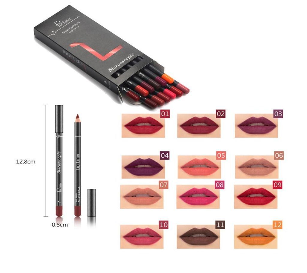 Pudaier Long Lasting Matte Lip liner 12 color china 