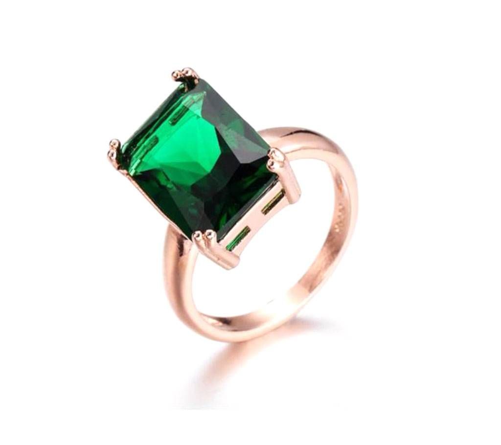 Crystal green Stone Ring For Women