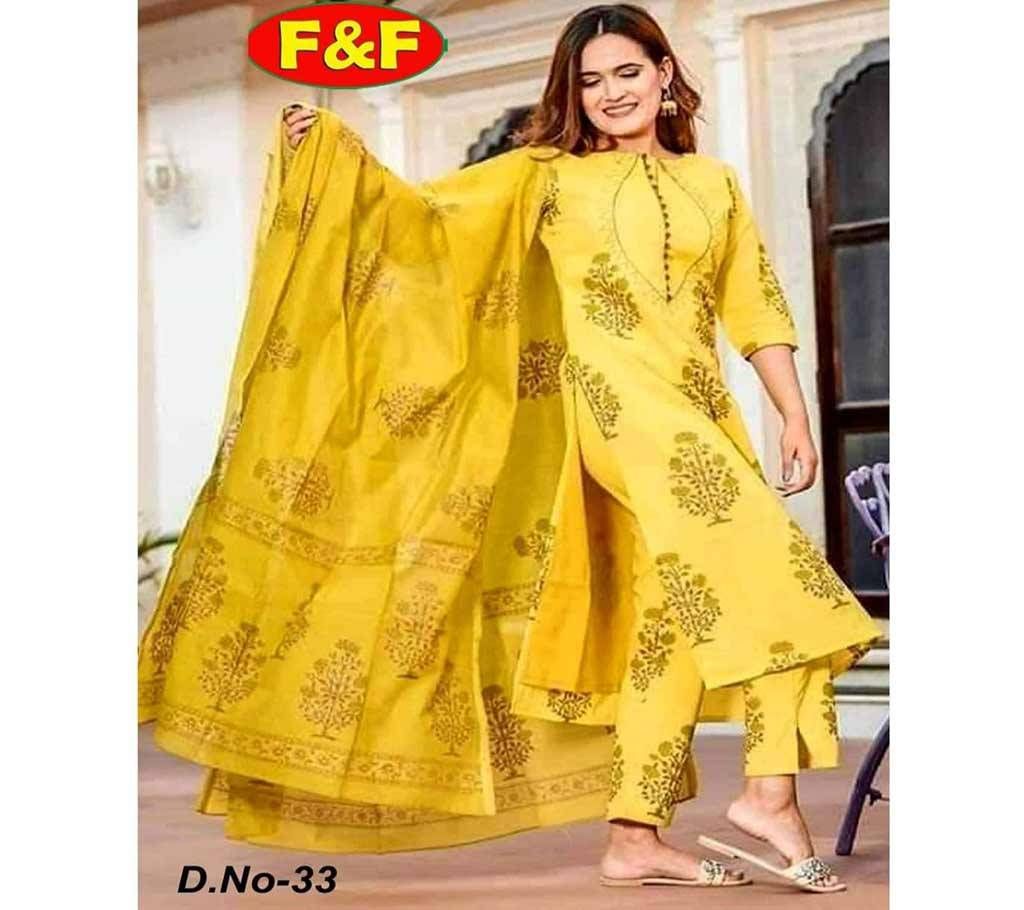 Unstiched Block and Batik Salwar Kameez
