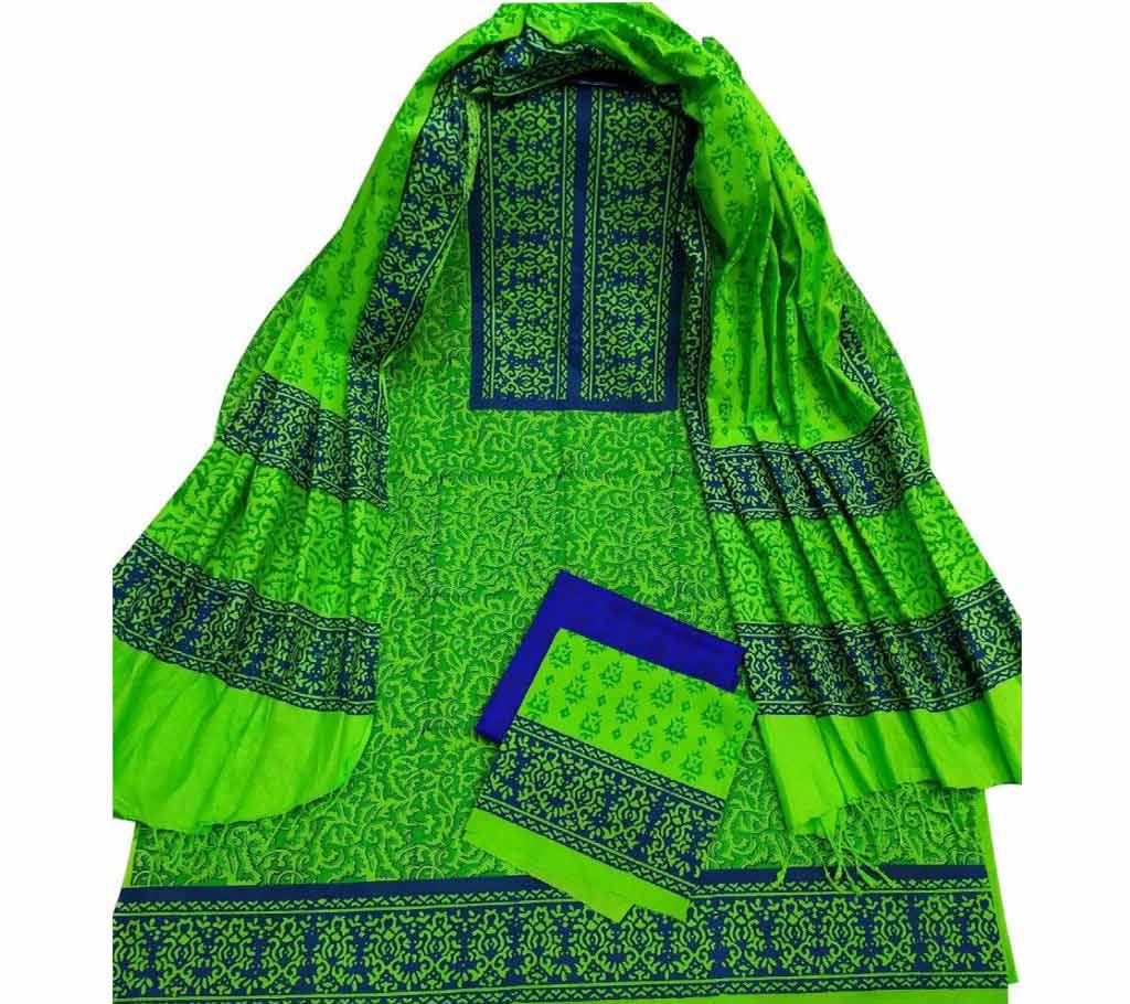 Unstitched Block Printed Cotton Salwar kameez fs-3