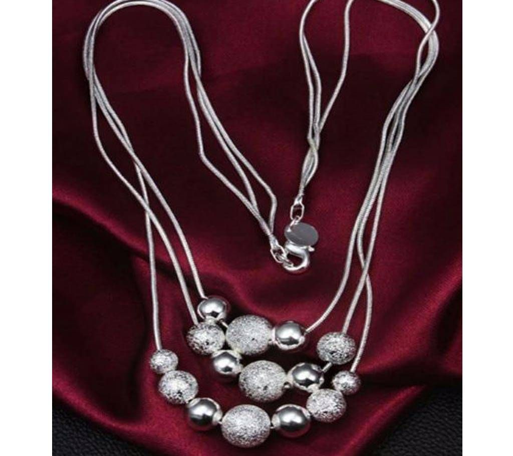 Multilayer Beads Sterling Silver Pendant Necklace For Women