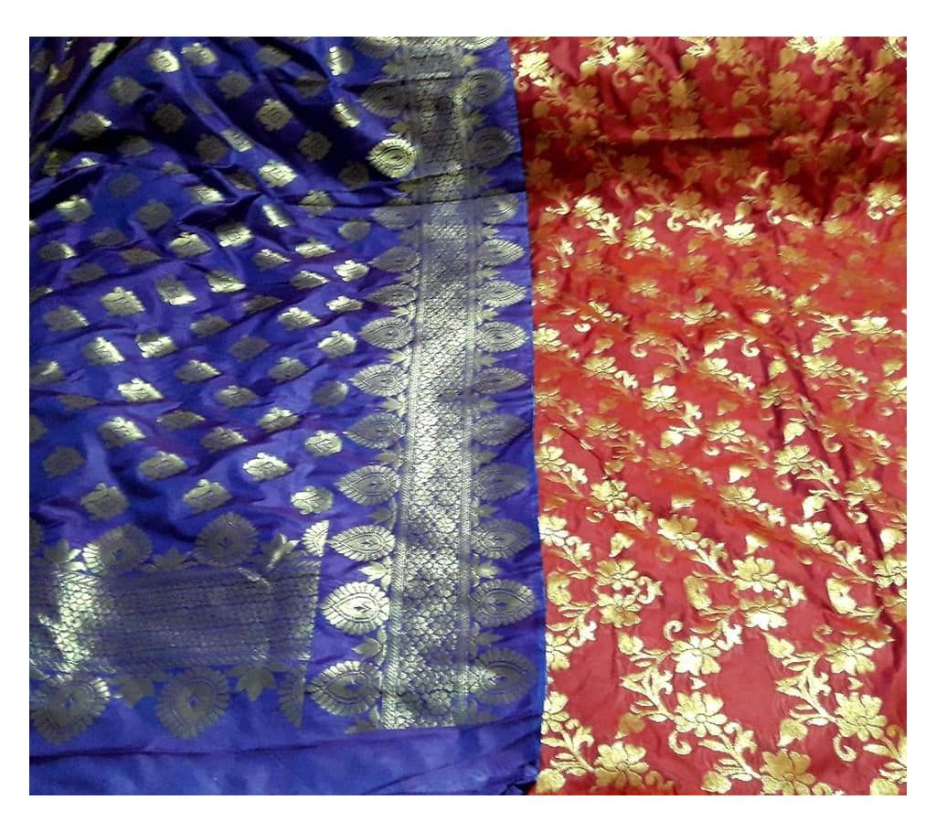 Silk Benaroshi katan unstitched three piece